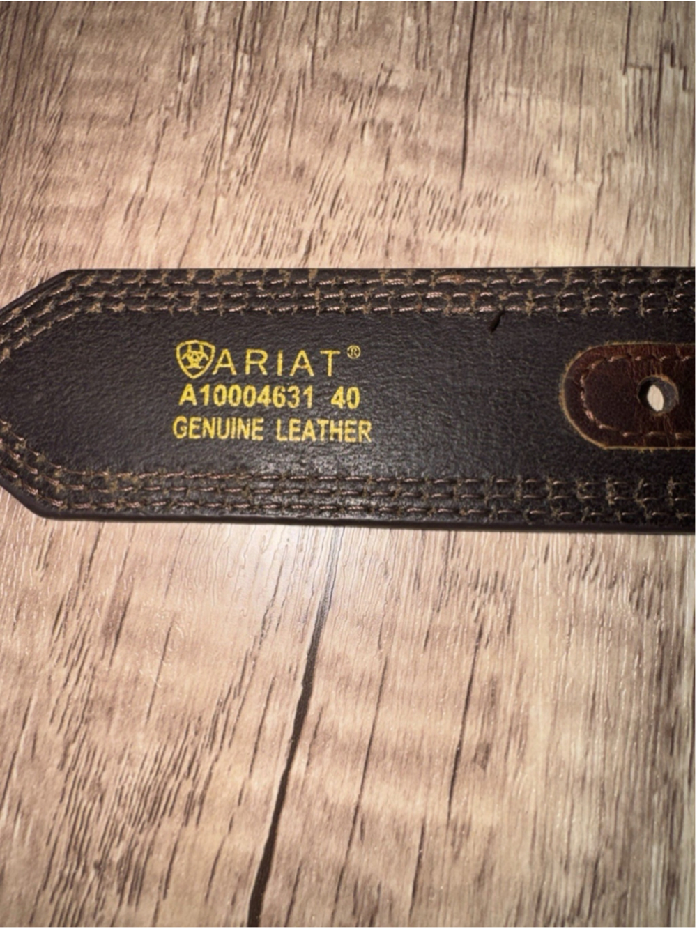 Ariat Brown Leather Belt Size 40 Western Ranch Cowboy Workwear Genuine Leather - Picture 12 of 14